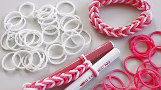 TUTO  bracelet tressé élastique avec deux crayons ou deux doigts en Français [upl. by Barger]