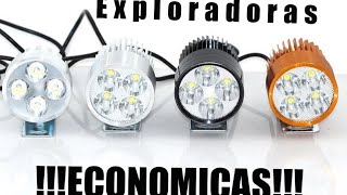 EXPLORADORAS LED ECONOMICAS LUCES AUXILIARES PARA MOTOCICLETA  JAZO BIKER [upl. by Ylram]