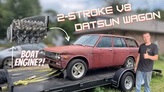 2 stroke V8 swapped Datsun wagon [upl. by Nahshon]