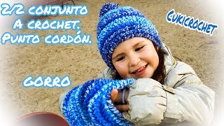 Cómo tejer GORRO a Crochet CON PUNTO CORDÓN 22 Paso a paso Fácil [upl. by Mali]