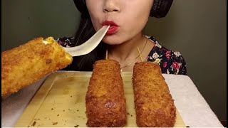 ASMR EATING FRIED MOZZARELLA CHEESE STICKS 7 nhunghacuocsongvungnuiomy [upl. by Agnesse382]