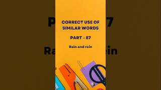 Similar words rain and rein [upl. by Fabrianna853]