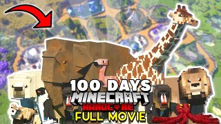 I Spent 100 DAYS Building a ZOO In Hardcore MINECRAFT  Full Movie [upl. by Yednil]