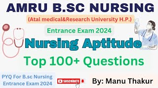 Nursing Aptitude Questions For Bsc Nursing Entrance ExamAMRU HP BSc Nursing PYQsPpmet exam [upl. by Fitton]