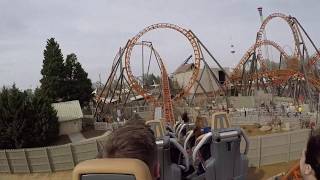 Copperhead Strike at Carowinds backseat on ride POV opening weekend [upl. by Nehtan172]