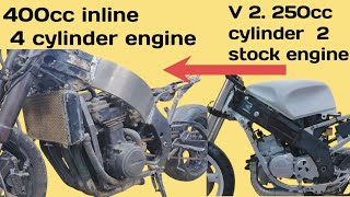 250cc 2 stock bike ka engine Nikal kr 400cc inline 4 cylinder engine lagya [upl. by Robinet453]