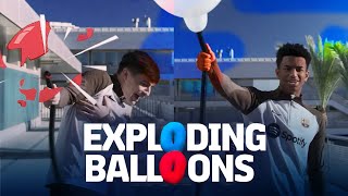 🎈💥💥🎈 BOOM EXPLODING BALLOONS CHALLENGE WITH PEDRI amp BALDE  FC Barcelona 🔵🔴 [upl. by Hilaire149]