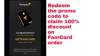 Redeem the promo code to claim 100 discount on FamCard orderFam card free mein kaise order kare [upl. by Anders99]