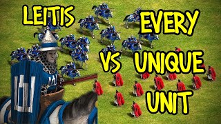 ELITE LEITIS vs EVERY UNIQUE UNIT  AoE II Definitive Edition [upl. by Ahsinyar]