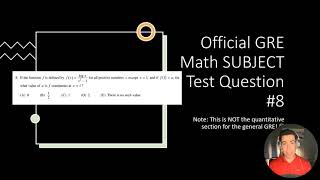 Official GRE Math SUBJECT Practice Test Question 8 Full Explanation [upl. by Ardnahc]