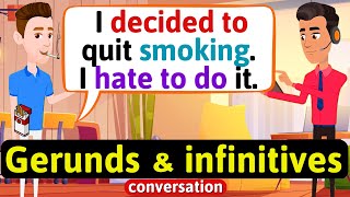 Gerunds and infinitives conversation Verb patterns  Improve your English Skills Everyday [upl. by Lisandra]