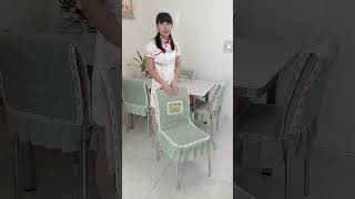 Part 99 chair cover installation tutorial velvet embroidery chair cover winter thickened chair cover [upl. by Grizel612]