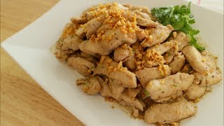 Garlic Pepper Chicken Recipe  Hot Thai Kitchen [upl. by Namrehs]