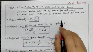 Model 1  MM1 InfinityFCFS Model  Birth and Death Model  Queue theory operation research [upl. by Ploss905]