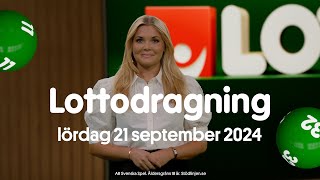 Lotto lördag 21 september 2024  Lottodragningen [upl. by Mckenna306]