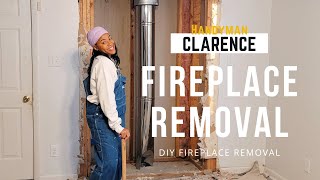 Fireplace🔥 Removal⚒ DIY Home Renovation House Demolition Handyman Clarence👷🏽‍♀️the PONPONS [upl. by Sheri]