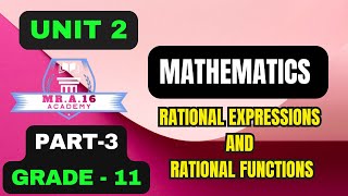 MATHS GRADE 11 UNIT 2 PART 3 214 OPERATIONS WITH RATIONAL EXPRESSIONS AND EXERCISE 23 [upl. by Jegger]