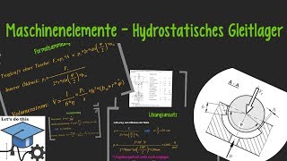 Maschinenelemente 2  Hydrostatisches Gleitlager Berechnung [upl. by Yadseut]