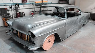 1955 Chevrolet Bel Air 2Door Hardtop Wegner Motorsports 427 LS Pro Touring Build Project [upl. by Ahsit521]