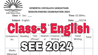 CLASS 5 English  SEE 2024  Annual Exam Question Paper  TERM2 KV CBSE Kendriya Vidyalaya Part3 [upl. by Hilda]