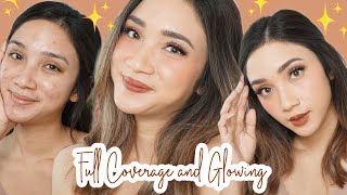 FULL COVERAGE  GLOWING MAKEUP  PIXY ONE BRAND TUTORIAL [upl. by Iluj]