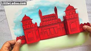 Red Fort Craft  How to make a 3D Paper Monument craft [upl. by Viveca]