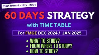 Pass FMGE Exam in 60 Days Time Table amp Strategy fmge fmge2024 mciexam education fmgemciexam [upl. by Nilloc156]