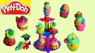 PlayDoh Sweet Shoppe Cupcake Tower Playset Unboxing [upl. by Ysiad]