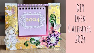 DIY Desk Calendar How to make Calendar at Home 2024 [upl. by Oesile]