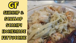 Shrimp and Scallop Scampi served over Homemade Gluten Free Fettuccine [upl. by Ez]