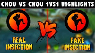 Chou vs Chou  REAL VS FAKE iNSECTiON Sya Daw Ang Tunay Na iNSECTiON  MLBB [upl. by Kannav190]