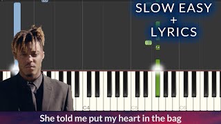 Juice WRLD  Robbery SLOW EASY Piano Tutorial  Lyrics [upl. by Aicilat]