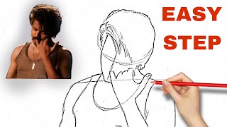 Leo Vijay Thalapathy Drawing  Vijay Thalapathy outline drawing  Leo Movie Vijay Thalapathy [upl. by Domella]