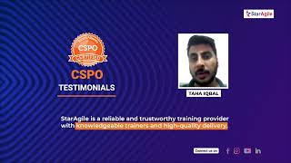 Taha Iqbal  CSPO Certification Course Review [upl. by Ymmak]