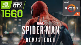 Marvel’s SpiderMan Remastered  GTX 1660 6GB  R5 2600  1080p Custom Settings FSR 20 [upl. by Volny]