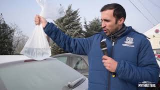 Deicing your car with the Hot Water bag Does it work  Trade Price Myth Busters [upl. by Nimesay]