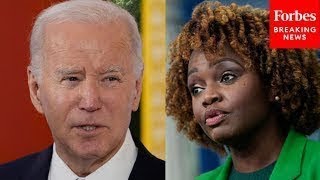 Reporter Presses Karine JeanPierre On ‘Unexplained Hours’ On Biden’s Schedule During Campaign Trip [upl. by Ahserak81]