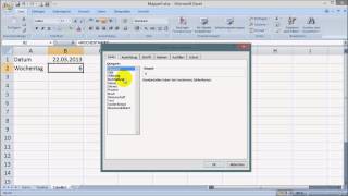 Excel Wochentag aus Datum ermitteln [upl. by Ollie]