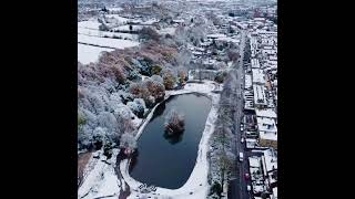 First snow in UkAerial view of park and country side Beautiful Viewsnow ❄️ nature naturelovers [upl. by Silenay]