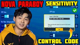 NOVA PARABOY NEW 18 UPDATE SENSITIVITY CODE NOVA PARABOY CONTROL CODE PUBG  PARABOY SENSITIVITY [upl. by Nananne]