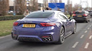 2023 Maserati GranTurismo Trofeo  Exhaust Sounds amp Accelerations on the Road [upl. by Fancy]