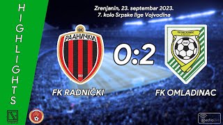 FK RADNIČKI Zrenjanin  FK OMLADINAC Novi Banovci Highlights 23092023 [upl. by Preciosa999]