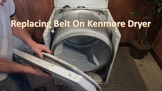 Replacing Belt On Kenmore Dryer [upl. by Aliuqaj]