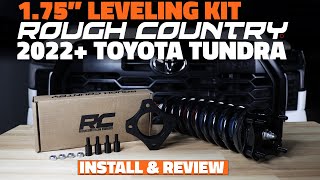 2022 Toyota Tundra RoughCountryTV 175quot Leveling Kit Install amp Review [upl. by Rianon]