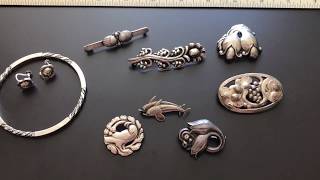 RARE Georg Jensen Denmark Danish Sterling Silver Jewelry Collection Part 1 [upl. by Atekihc]