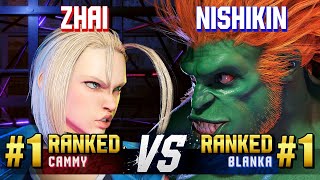 SF6 ▰ ZHAI 1 Ranked Cammy vs NISHIKIN 1 Ranked Blanka ▰ High Level Gameplay [upl. by Aeriell]