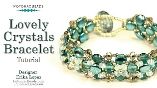 Lovely Crystals Bracelet  DIY Jewelry Making Tutorial by PotomacBeads [upl. by Kenward]