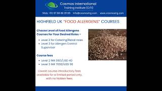 CITI  Highfield UK Training Courses  Food Safety HACCP ​Food Allergens amp ​Nutrition and Health [upl. by Anaud]