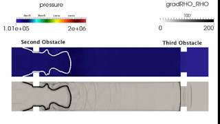 Deflagration to detonation transition in an obstructed channel [upl. by Huda]