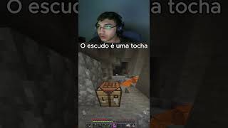 O Meu Escudo Era A Tocha No Minecraft minecraft gaming twitch shortsviral [upl. by Zzaj]